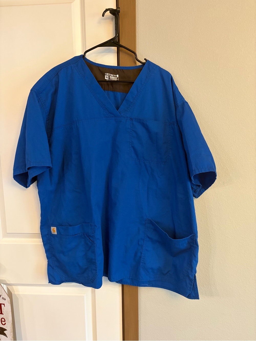 Carhartt Men's Blue Ripstop Utility Medical Nurse Scrub Top Size 3 XL